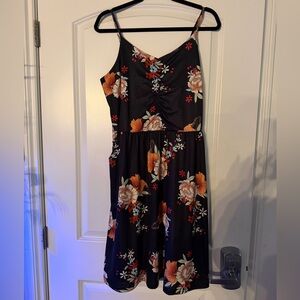 Floral Navy Blue Dress